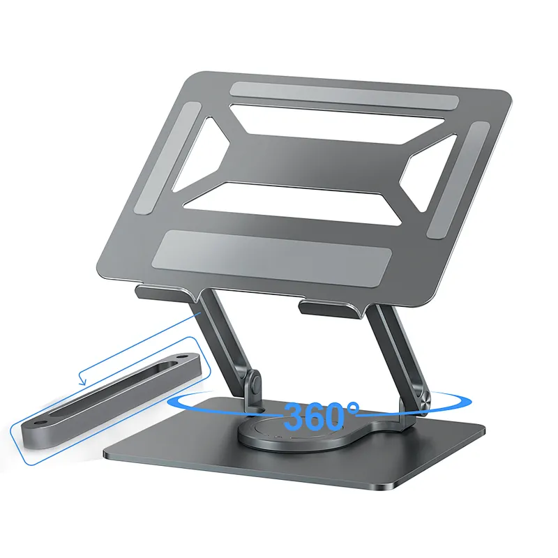 360 degree rotating thickened metal aluminium adjustable foldable laptop stand